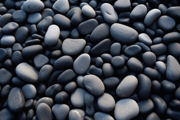 Fototapeta na wymiar Harmony of Solitude: Abundance of Pebbles in Minimalistic Black and White Texture.