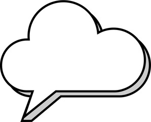 3d speech bubble balloon icon sticker memo keyword planner text box banner, flat png transparent element design