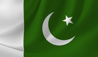 PAKISTAN flag illustration with wavy effect