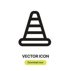 Cone icon vector. Linear style sign for mobile concept and web design. Cone symbol illustration. Pixel vector graphics - Vector.