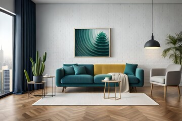 modern living room with sofa