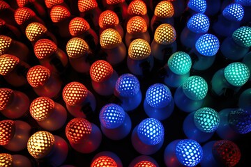 LED Glowing Light Bulbs - Colorful Background Texture for Design