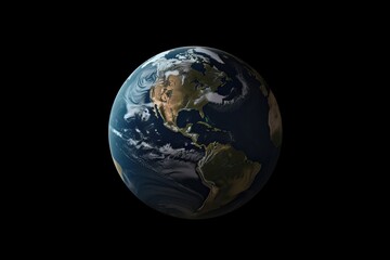 Fototapeta na wymiar Earth View from Space - Western Hemisphere Illustration