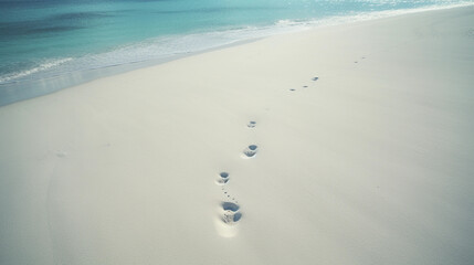 A Peaceful Morning Walk Along the Sandy Beach, Watching the Sunrise and Leaving Footprints in the Glistening Sand