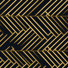 tapeta tło złote ukośne metaliczne linie na czarnym tle  - wallpaper gold metallic lines on a black background - AI Generated - obrazy, fototapety, plakaty