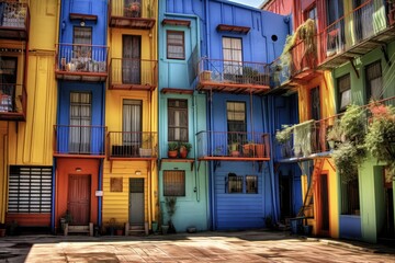 Colorful Urban View of La Boca, Buenos Aires - Famous Sightseeing in South America's Capital City