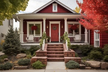 Daybreak Utah Home with Red Door: Stunning Facade, Porch & Yard