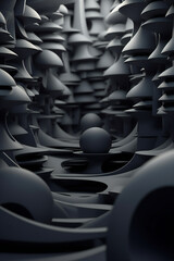 Obraz premium Abstract Digital Art in Monochrome Fashion.