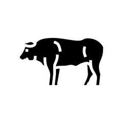 bull standing animal glyph icon vector. bull standing animal sign. isolated symbol illustration