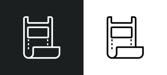 film strip black icon isolated in white and black colors. film strip black outline vector icon from cinema collection for web, mobile apps and ui.