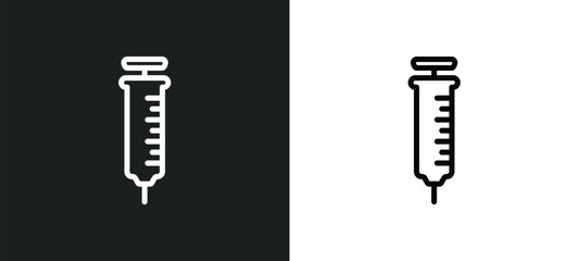 syringe icon isolated in white and black colors. syringe outline vector icon from education collection for web, mobile apps and ui.
