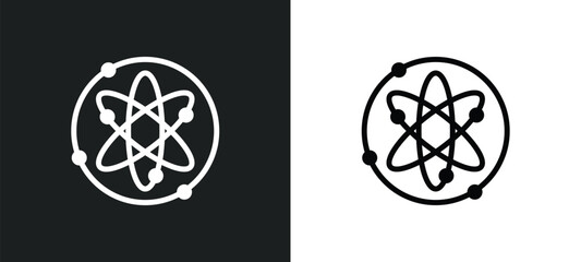 atomic orbitals icon isolated in white and black colors. atomic orbitals outline vector icon from education collection for web, mobile apps and ui.