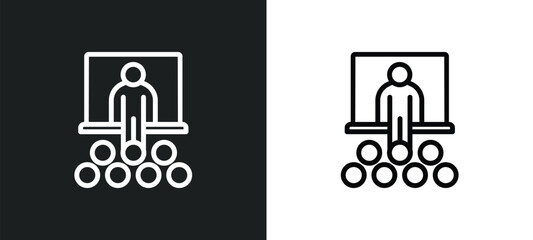 university class icon isolated in white and black colors. university class outline vector icon from education collection for web, mobile apps and ui.