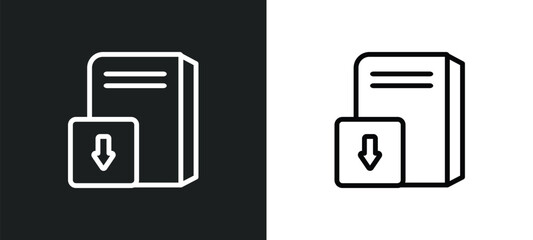 download book icon isolated in white and black colors. download book outline vector icon from education collection for web, mobile apps and ui.