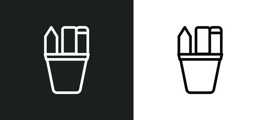 pencil case icon isolated in white and black colors. pencil case outline vector icon from education collection for web, mobile apps and ui.
