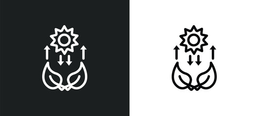 photosynthesis icon isolated in white and black colors. photosynthesis outline vector icon from education collection for web, mobile apps and ui.