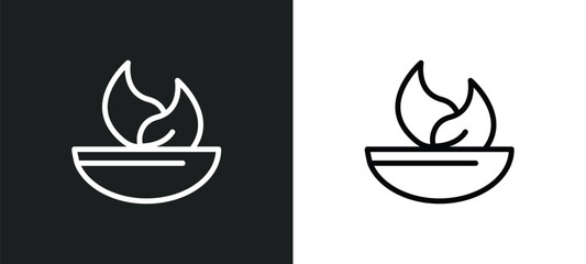 bowl with vegetables icon isolated in white and black colors. bowl with vegetables outline vector icon from food collection for web, mobile apps and ui.