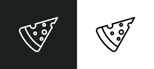 triangular pizza slice icon isolated in white and black colors. triangular pizza slice outline vector icon from food collection for web, mobile apps and ui.