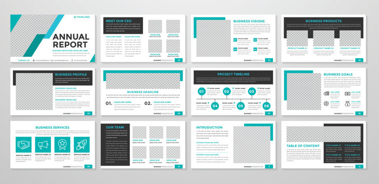 Fototapeta set of corporate presentation template design with minimalist concept and modern layout use for annual report and business profile