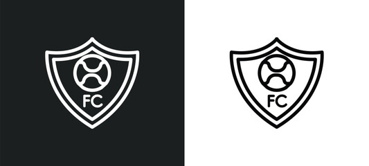 football club icon isolated in white and black colors. football club outline vector icon from football collection for web, mobile apps and ui.