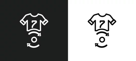 Fotobehang player substitution icon isolated in white and black colors. player substitution outline vector icon from football collection for web, mobile apps and ui. © Premium Art