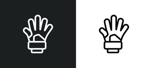 gloves icon isolated in white and black colors. gloves outline vector icon from football collection for web, mobile apps and ui.