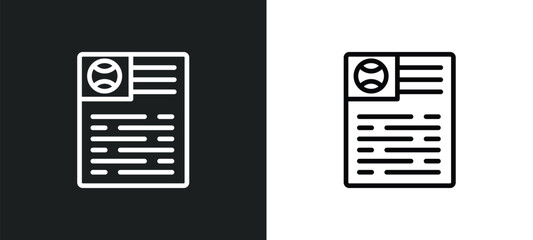 newspaper icon isolated in white and black colors. newspaper outline vector icon from football collection for web, mobile apps and ui. - obrazy, fototapety, plakaty
