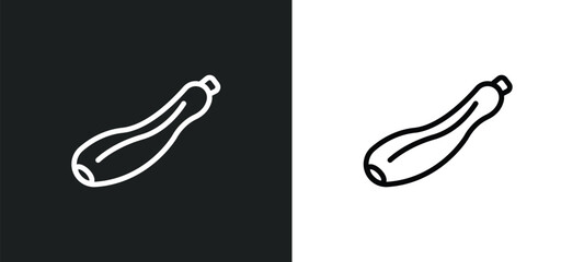 zucchini icon isolated in white and black colors. zucchini outline vector icon from fruits and vegetables collection for web, mobile apps and ui.