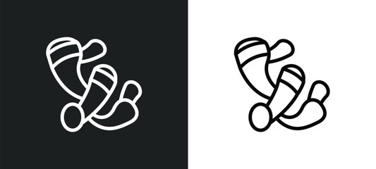 ginger icon isolated in white and black colors. ginger outline vector icon from fruits collection for web, mobile apps and ui.