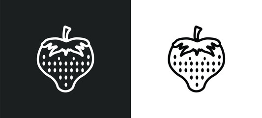 strawberry icon isolated in white and black colors. strawberry outline vector icon from fruits collection for web, mobile apps and ui.