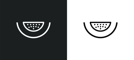 melon icon isolated in white and black colors. melon outline vector icon from fruits collection for web, mobile apps and ui.