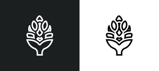 artichoke icon isolated in white and black colors. artichoke outline vector icon from fruits collection for web, mobile apps and ui. - obrazy, fototapety, plakaty