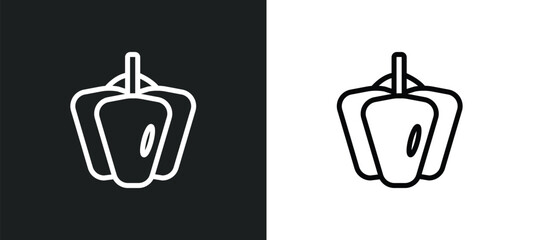 bell pepper icon isolated in white and black colors. bell pepper outline vector icon from fruits collection for web, mobile apps and ui.