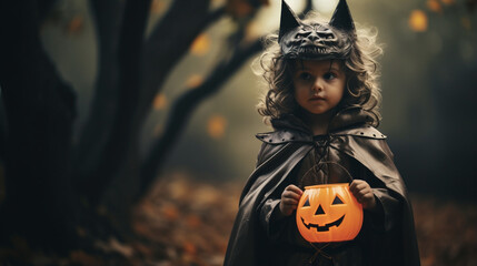 Happy Halloween! Cute little witch