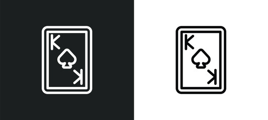 king of spades icon isolated in white and black colors. king of spades outline vector icon from gaming collection for web, mobile apps and ui.