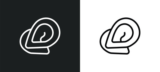 oyster icon isolated in white and black colors. oyster outline vector icon from gastronomy collection for web, mobile apps and ui.