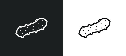 pickle icon isolated in white and black colors. pickle outline vector icon from gastronomy collection for web, mobile apps and ui.