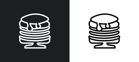 pancakes icon isolated in white and black colors. pancakes outline vector icon from gastronomy collection for web, mobile apps and ui.