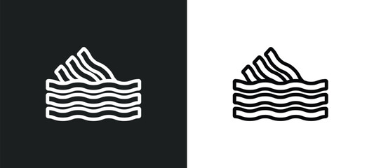 bacon icon isolated in white and black colors. bacon outline vector icon from gastronomy collection for web, mobile apps and ui.