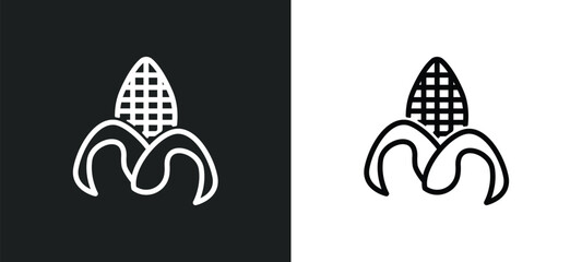 corncob icon isolated in white and black colors. corncob outline vector icon from gastronomy collection for web, mobile apps and ui.