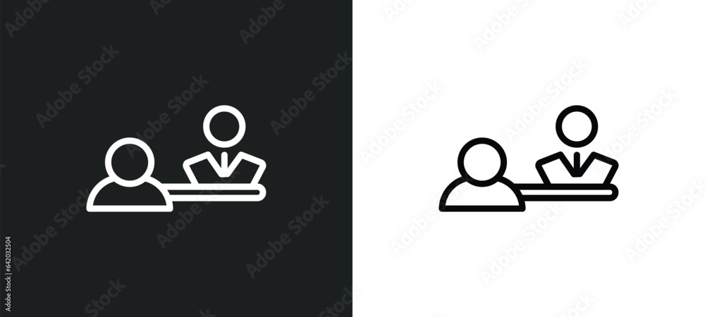 Wall mural job interview icon isolated in white and black colors. job interview outline vector icon from genera