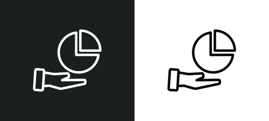 market share icon isolated in white and black colors. market share outline vector icon from general collection for web, mobile apps and ui.