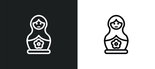 matryoshka icon isolated in white and black colors. matryoshka outline vector icon from general collection for web, mobile apps and ui.