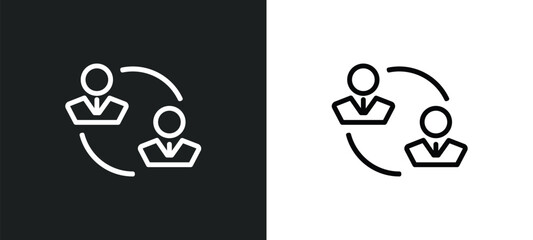 Fototapeta premium on coaching icon isolated in white and black colors. on coaching outline vector icon from general collection for web, mobile apps and ui.