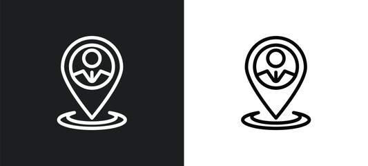 placement icon isolated in white and black colors. placement outline vector icon from general collection for web, mobile apps and ui.