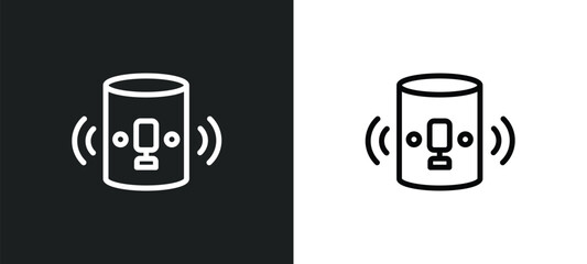 smart assistant icon isolated in white and black colors. smart assistant outline vector icon from general collection for web, mobile apps and ui.