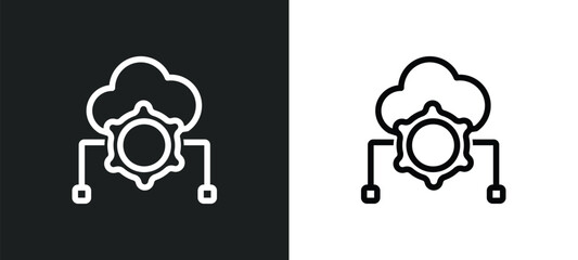cloud service icon isolated in white and black colors. cloud service outline vector icon from general collection for web, mobile apps and ui.
