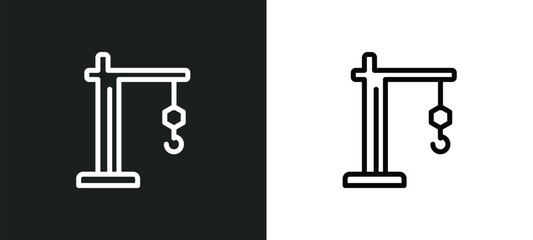 construction crane icon isolated in white and black colors. construction crane outline vector icon from general collection for web, mobile apps and ui.