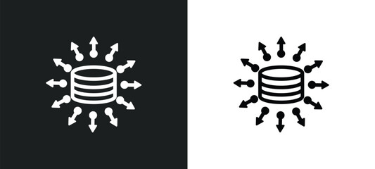 data aggregation icon isolated in white and black colors. data aggregation outline vector icon from general collection for web, mobile apps and ui. - obrazy, fototapety, plakaty