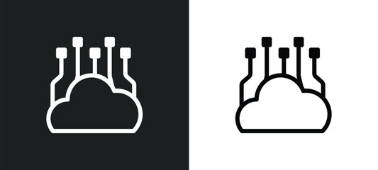 edge computing icon isolated in white and black colors. edge computing outline vector icon from general collection for web, mobile apps and ui. - obrazy, fototapety, plakaty